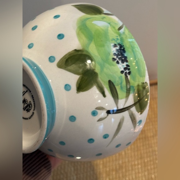 Pioneer Woman Vintage Bloom Turquoise 6” Dots Floral Bowl - Picture 5 of 6
